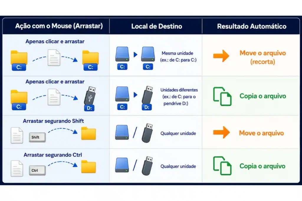 O Explorador de Arquivos e Regras de Movimentação